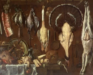 Stilleben af en slagterdisk, 1621